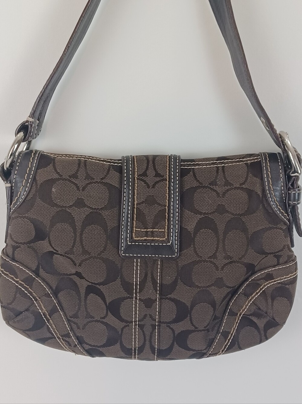 VTG Coach Y2K Soho Signature Canvas Small Brown Mini Shoulder Bag 10296 - Picture 4 of 13